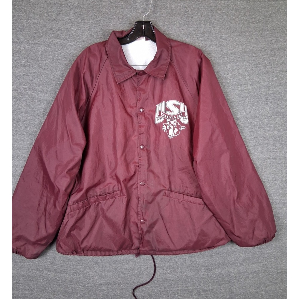 VTG‎ WSU Jacket Adult XL Maroon Red 80s Cardinal USA Made Nylon Windbreaker
